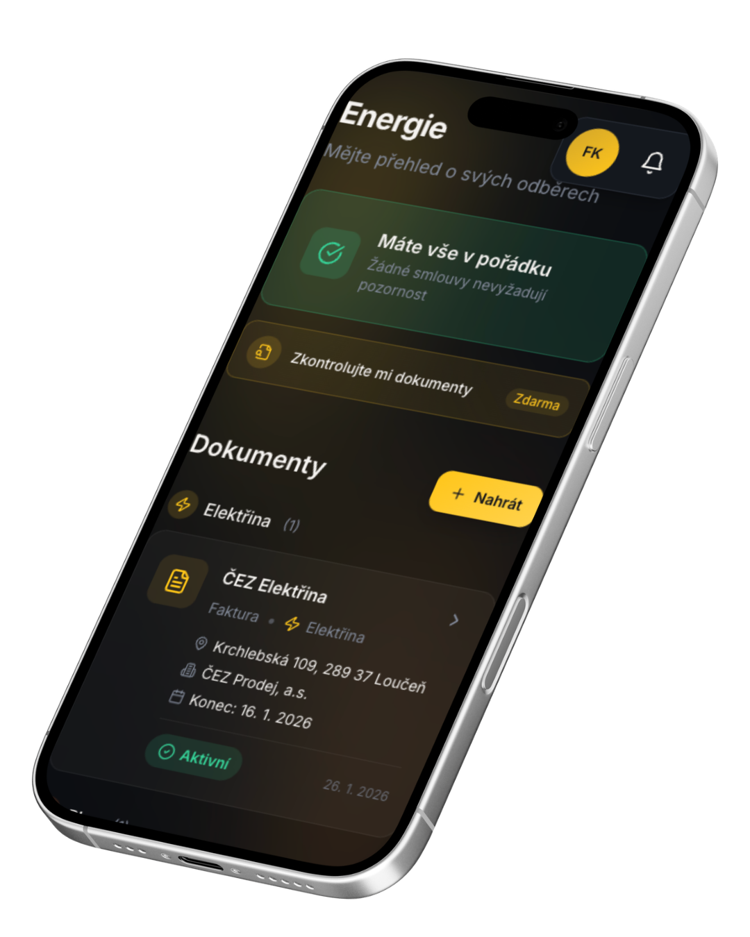 Aplikace Energoma na telefonu